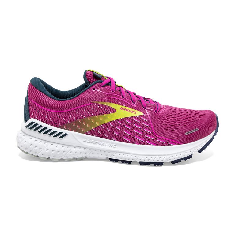 Brooks Adrenaline GTS 21 Women's Road Running Shoes - Raspberry/Pink/Sulphur (70596-CWDJ)